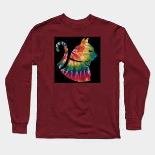 tie-dye cat face Long Sleeve T-Shirt